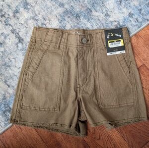 Art Class Olive Camo Green Adjustable Waist Zip Button Shorts Size 8 NWT